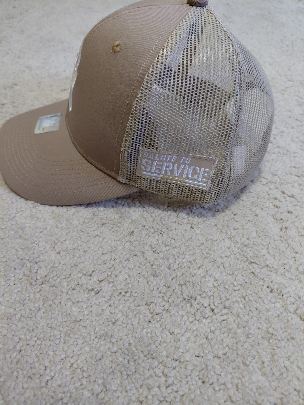 NFL Washington Commander Military Tan Ribbon Patch Trucker Hat with Mesh Back